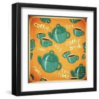 Coffee Tea Cups And Coffee Tea Pot-elfivetrov-Framed Art Print