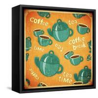 Coffee Tea Cups And Coffee Tea Pot-elfivetrov-Framed Stretched Canvas