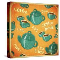 Coffee Tea Cups And Coffee Tea Pot-elfivetrov-Stretched Canvas
