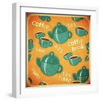 Coffee Tea Cups And Coffee Tea Pot-elfivetrov-Framed Art Print