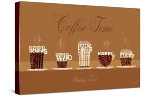 Coffee Time Happy Time-Dominique Vari-Stretched Canvas