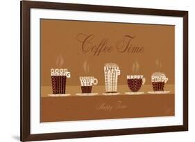 Coffee Time Happy Time-Dominique Vari-Framed Premium Giclee Print