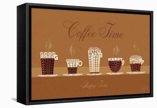 Coffee Time Happy Time-Dominique Vari-Framed Stretched Canvas