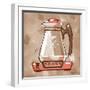 Coffee Warmer coral & brown-Larry Hunter-Framed Giclee Print