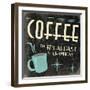 Coffee-Jace Grey-Framed Art Print