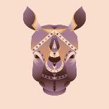 The Abstract Head of Rhino Vector Illustration-coffeee_in-Art Print