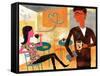 Coffeeshop Love-Richard Faust-Framed Stretched Canvas