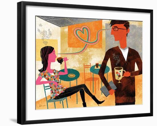 Coffeeshop Love-Richard Faust-Framed Art Print