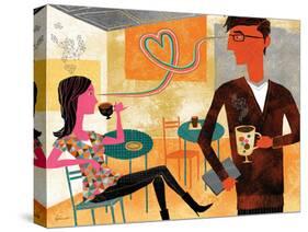 Coffeeshop Love-Richard Faust-Stretched Canvas