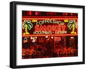 Coffeeshop, Rembrandtsplein, Amsterdam, the Netherlands (Holland)-Sergio Pitamitz-Framed Premium Photographic Print