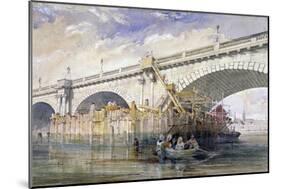 Coffer Dam Erected for Repairing the Pier of Blackfriars Bridge, London, C1870-Clarkson Stanfield-Mounted Giclee Print