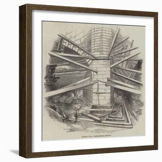 Coffer Dam, Westminster Bridge-null-Framed Giclee Print