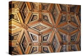 Coffered Wooden Ceiling in Golden Hall, Lapalisse Castle, Auvergne, Detail, France, 16th Century-null-Stretched Canvas