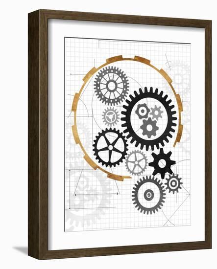 Cog Blueprints-Jace Grey-Framed Art Print