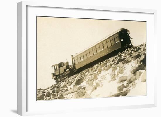 Cog Railway Locomotive, Pike's Peak, Colorado-null-Framed Art Print