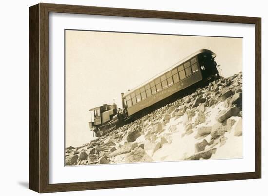 Cog Railway Locomotive, Pike's Peak, Colorado-null-Framed Art Print