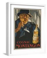 Cognac Montagon, 1920s French Advertising Poster-null-Framed Giclee Print