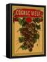 Cognac Vieux Label-null-Framed Stretched Canvas