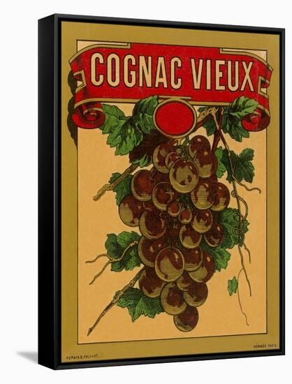 Cognac Vieux Label-null-Framed Stretched Canvas