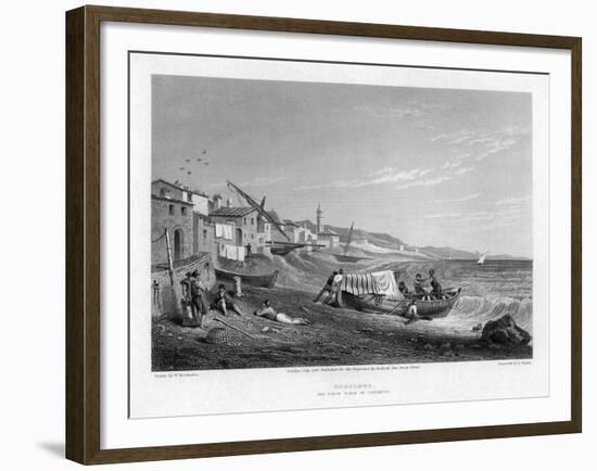 Cogoleto, the Birth Place of Columbus, Italy, 1828-E Finden-Framed Giclee Print
