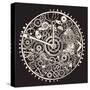 Cogs and Gears of Clock.-RYGER-Stretched Canvas