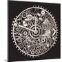 Cogs and Gears of Clock.-RYGER-Mounted Art Print