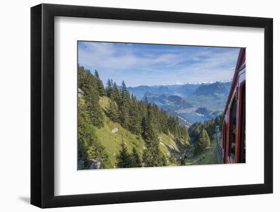 Cogwheel railway incline up Mt. Pilatus in Lucerne, Switzerland.-Michele Niles-Framed Photographic Print