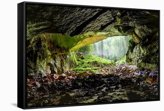 Coiba Mare Cave in Romania, Entrance-Xilius-Framed Stretched Canvas