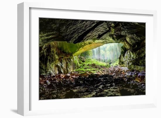 Coiba Mare Cave in Romania, Entrance-Xilius-Framed Photographic Print