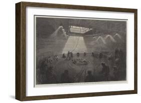 Coiling the Atlantic Telegraph Cable in One of the Tanks on Board the Great Eastern-null-Framed Giclee Print