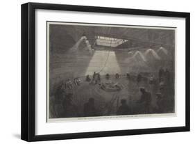 Coiling the Atlantic Telegraph Cable in One of the Tanks on Board the Great Eastern-null-Framed Giclee Print