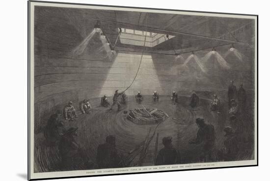 Coiling the Atlantic Telegraph Cable in One of the Tanks on Board the Great Eastern-null-Mounted Giclee Print