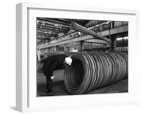 Coils and Hexagonal Bars at the Park Gate Iron and Steel Co, Rotherham, South Yorkshire, 1964-Michael Walters-Framed Photographic Print