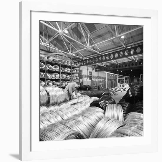 Coils of Steel Wire, Tinsley Wire Co, Sheffield, South Yorkshire, 1972-Michael Walters-Framed Photographic Print