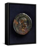 Coin Bearing Image of Emperor Nero, Roman Coins Ad-null-Framed Stretched Canvas