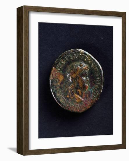 Coin Bearing Image of Emperor Nero, Roman Coins Ad-null-Framed Giclee Print