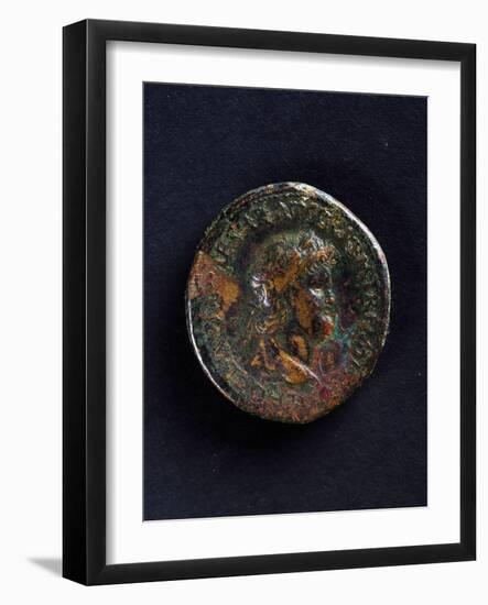 Coin Bearing Image of Emperor Nero, Roman Coins Ad-null-Framed Giclee Print