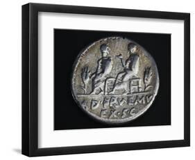 Coin Depicting Two Characters, Perhaps Aediles Curules, Roman Coins-null-Framed Giclee Print