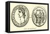 Coin of Caligula-English School-Framed Stretched Canvas