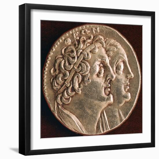 Coin of Ptolemy I and Berenice I, Ptolemaic Kingdom of Egypt, 3rd Century Bc-null-Framed Photographic Print