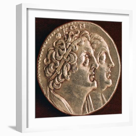 Coin of Ptolemy I and Berenice I, Ptolemaic Kingdom of Egypt, 3rd Century Bc-null-Framed Photographic Print