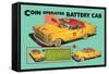 Coin Operated Battery Cab-null-Framed Stretched Canvas