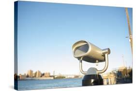 Coin operated binoculars facing the Manhattan Bridge, New York City, New York-Greg Probst-Stretched Canvas