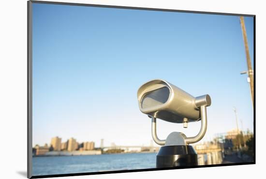 Coin operated binoculars facing the Manhattan Bridge, New York City, New York-Greg Probst-Mounted Photographic Print