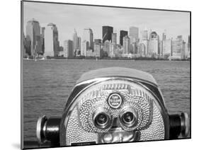 Coin Operated Binoculars Pointed at Manhattan Skyline, Hudson River, Jersey City, New Jersey, Usa-Paul Souders-Mounted Photographic Print