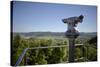 coin-operated binoculars with view to Swabian Alps, Salach, Baden-Wurttemberg, Germany-Michael Weber-Stretched Canvas