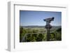 coin-operated binoculars with view to Swabian Alps, Salach, Baden-Wurttemberg, Germany-Michael Weber-Framed Photographic Print