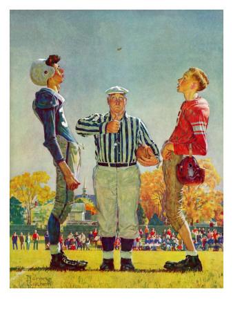 Coin Toss October 21 1950 Giclee Print Norman Rockwell Allposters Com