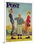 "Coin Toss" Saturday Evening Post Cover, October 21,1950-Norman Rockwell-Framed Giclee Print