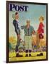 "Coin Toss" Saturday Evening Post Cover, October 21,1950-Norman Rockwell-Framed Giclee Print